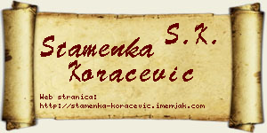 Stamenka Koraćević vizit kartica